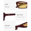 image:imageSOJOS Trendy Cat Eye Polarized Sunglasses for Women Men Retro 90s Y2K Small Thin Rectangle Sunnies SJ2670Dark RedYellow Tint