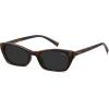 image:imageSOJOS Trendy Cat Eye Polarized Sunglasses for Women Men Retro 90s Y2K Small Thin Rectangle Sunnies SJ2670Dark TortoiseGrey