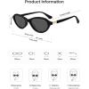 image:imageSOJOS Trendy Oval Polarized Sunglasses for Women Retro Cateye Chic Shades Sunnies SJ2653Black Frame Grey Lens