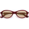 image:imageSOJOS Trendy Oval Polarized Sunglasses for Women Retro Cateye Chic Shades Sunnies SJ2653Red Frame Brown Lens