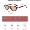 image:imageSOJOS Trendy Oval Polarized Sunglasses for Women Retro Cateye Chic Shades Sunnies SJ2653Red Frame Brown Lens