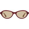 image:imageSOJOS Trendy Oval Polarized Sunglasses for Women Retro Cateye Chic Shades Sunnies SJ2653Red Frame Brown Lens