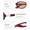 image:imageSOJOS Trendy Oval Polarized Sunglasses for Women Retro Cateye Chic Shades Sunnies SJ2653Red Frame Brown Lens