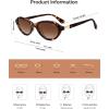 image:imageSOJOS Trendy Oval Polarized Sunglasses for Women Retro Cateye Chic Shades Sunnies SJ2653Tortoise Frame Brown Grading Lens