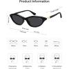 image:imageSOJOS Trendy Oval Sunglasses for Women MenFashion Petite Cat Eye Shades Thin Light Weight Rim UV400 Protected SJ2689Black