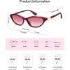 image:imageSOJOS Trendy Oval Sunglasses for Women MenFashion Petite Cat Eye Shades Thin Light Weight Rim UV400 Protected SJ2689Red