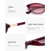 image:imageSOJOS Trendy Oval Sunglasses for Women MenFashion Petite Cat Eye Shades Thin Light Weight Rim UV400 Protected SJ2689Red