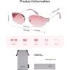 image:imageSOJOS Trendy Oval Sunglasses for WomenFashion Rimless Metal Sun Glasses Y2K Style UV400 Protected SJ1271Burgundy