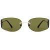 image:imageSOJOS Trendy Oval Sunglasses for WomenFashion Rimless Metal Sun Glasses Y2K Style UV400 Protected SJ1271Green
