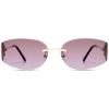 image:imageSOJOS Trendy Oval Sunglasses for WomenFashion Rimless Metal Sun Glasses Y2K Style UV400 Protected SJ1271Purple