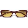 image:imageSOJOS Trendy Cat Eye Polarized Sunglasses for Women Men Retro 90s Y2K Small Thin Rectangle Sunnies SJ2670Dark RedYellow Tint