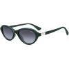 image:imageSOJOS Trendy Oval Polarized Sunglasses for Women Retro Cateye Chic Shades Sunnies SJ2653Green Frame Grey Grading Lens