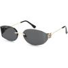 image:imageSOJOS Trendy Oval Sunglasses for WomenFashion Rimless Metal Sun Glasses Y2K Style UV400 Protected SJ1271Grey