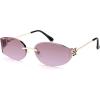 image:imageSOJOS Trendy Oval Sunglasses for WomenFashion Rimless Metal Sun Glasses Y2K Style UV400 Protected SJ1271Purple