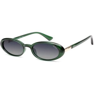 image:imageSOJOS Polarized Oval Sunglasses for Women Chic 90s Vintage UV400 Lightweight Retro Frame Sunnies SJ2676GreenGradient Grey