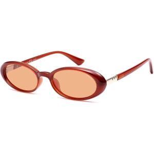 image:imageSOJOS Polarized Oval Sunglasses for Women Chic 90s Vintage UV400 Lightweight Retro Frame Sunnies SJ2676RedLightbrown
