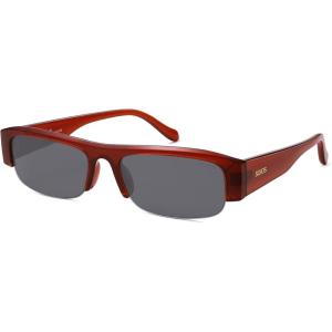 image:imageSOJOS Retro Rectangle Sunglasses for Women Trendy Y2K Chic 90s Shades Lightweight Sunnies SJ2671Brown Tortoise Frame Brown Grading Lens