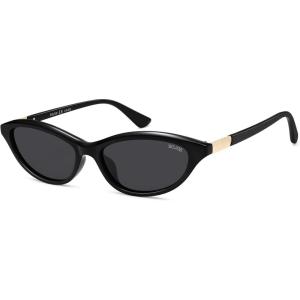 image:imageSOJOS Trendy Oval Sunglasses for Women MenFashion Petite Cat Eye Shades Thin Light Weight Rim UV400 Protected SJ2689Black