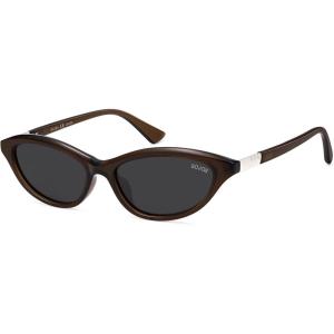 image:imageSOJOS Trendy Oval Sunglasses for Women MenFashion Petite Cat Eye Shades Thin Light Weight Rim UV400 Protected SJ2689Brown