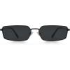 image:imageSOJOS Rectangle Polarized Sunglasses for Women men Wide Flat Lenses UV400 Protection Vintage ShadesBlackGrey