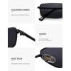 image:imageSOJOS Rectangle Polarized Sunglasses for Women men Wide Flat Lenses UV400 Protection Vintage ShadesBlackGrey