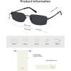 image:imageSOJOS Rectangle Polarized Sunglasses for Women men Wide Flat Lenses UV400 Protection Vintage ShadesBlackGrey