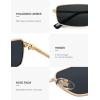 image:imageSOJOS Rectangle Polarized Sunglasses for Women men Wide Flat Lenses UV400 Protection Vintage ShadesGoldGrey