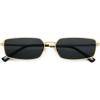 image:imageSOJOS Rectangle Polarized Sunglasses for Women men Wide Flat Lenses UV400 Protection Vintage ShadesGoldGrey