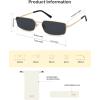 image:imageSOJOS Rectangle Polarized Sunglasses for Women men Wide Flat Lenses UV400 Protection Vintage ShadesGoldGrey