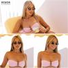 image:imageSOJOS Rectangle Polarized Sunglasses for Women men Wide Flat Lenses UV400 Protection Vintage ShadesGoldLight Brown