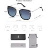 image:imageSOJOS Retro Aviator Square Polarized Sunglasses For Women MenVintage Womens Sun Glasses Shades UV400 SJ2180BlackBlue Grading