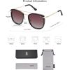 image:imageSOJOS Retro Aviator Square Polarized Sunglasses For Women MenVintage Womens Sun Glasses Shades UV400 SJ2180BlackBrown Grading
