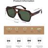 image:imageSOJOS Retro Thick Polarized Aviator Sunglasses for Women Men Large Trendy Bold Square Pilot Shades SJ2385TortoiseDark Green