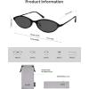 image:imageSOJOS Trendy Oval Cat Eye Sunglasses for Women Chic 80s 90s Retro Small Narrow Sunnies SJ1287Matt BlackGrey