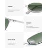 image:imageSOJOS Trendy Oval Cat Eye Sunglasses for Women Chic 80s 90s Retro Small Narrow Sunnies SJ1287Matt SilverLight Green