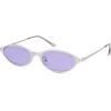 image:imageSOJOS Trendy Oval Cat Eye Sunglasses for Women Chic 80s 90s Retro Small Narrow Sunnies SJ1287Matt SilverLight Purple