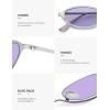image:imageSOJOS Trendy Oval Cat Eye Sunglasses for Women Chic 80s 90s Retro Small Narrow Sunnies SJ1287Matt SilverLight Purple