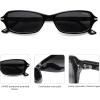 image:imageSOJOS Trendy Polarized Petite Rectangle Sunglasses Womens Mens Retro Skinny 90s Y2K Thin Shades SJ2376Black