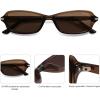 image:imageSOJOS Trendy Polarized Petite Rectangle Sunglasses Womens Mens Retro Skinny 90s Y2K Thin Shades SJ2376Transparent Brown