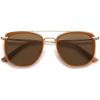 image:imageSOJOS Retro Aviator Square Polarized Sunglasses For Women MenVintage Womens Sun Glasses Shades UV400 SJ2180Milky BrownBrown