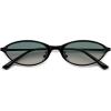 image:imageSOJOS Trendy Oval Cat Eye Sunglasses for Women Chic 80s 90s Retro Small Narrow Sunnies SJ1287Matt BlackBlue Gradient Yellow
