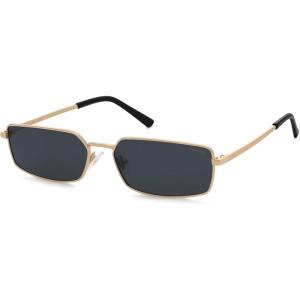 image:imageSOJOS Rectangle Polarized Sunglasses for Women men Wide Flat Lenses UV400 Protection Vintage ShadesGoldGrey
