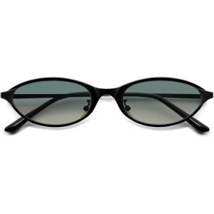 image:imageSOJOS Trendy Oval Cat Eye Sunglasses for Women Chic 80s 90s Retro Small Narrow Sunnies SJ1287Matt BlackBlue Gradient Yellow