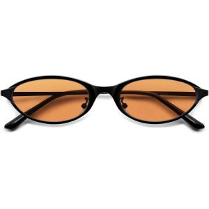 image:imageSOJOS Trendy Oval Cat Eye Sunglasses for Women Chic 80s 90s Retro Small Narrow Sunnies SJ1287Matt BlackOrange