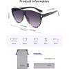 image:imageSOJOS Trendy Oversized Sunglasses for WomenRetro Big Large Shades Sun Glasses SJ2708Black Grading Grey Pattern Frame Grey Grading Lens