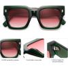 image:imageSOJOS Vintage Oversized Square Sunglasses for WomenRetro Womens Luxury Big Large Sun Glasses UV400 SJ2194Green FramePink Grading Lens