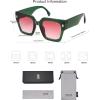 image:imageSOJOS Vintage Oversized Square Sunglasses for WomenRetro Womens Luxury Big Large Sun Glasses UV400 SJ2194Green FramePink Grading Lens