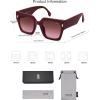 image:imageSOJOS Vintage Oversized Square Sunglasses for WomenRetro Womens Luxury Big Large Sun Glasses UV400 SJ2194Wine FrameRed Grading Lens
