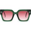 image:imageSOJOS Vintage Oversized Square Sunglasses for WomenRetro Womens Luxury Big Large Sun Glasses UV400 SJ2194Green FramePink Grading Lens