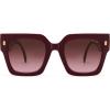 image:imageSOJOS Vintage Oversized Square Sunglasses for WomenRetro Womens Luxury Big Large Sun Glasses UV400 SJ2194Wine FrameRed Grading Lens